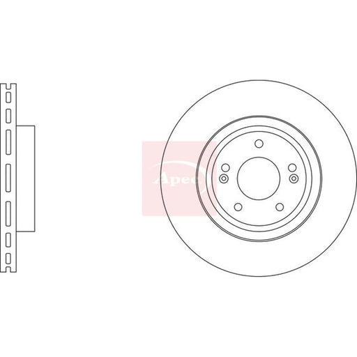 Apec 2 x Vented Rear Brake Discs DSK3474