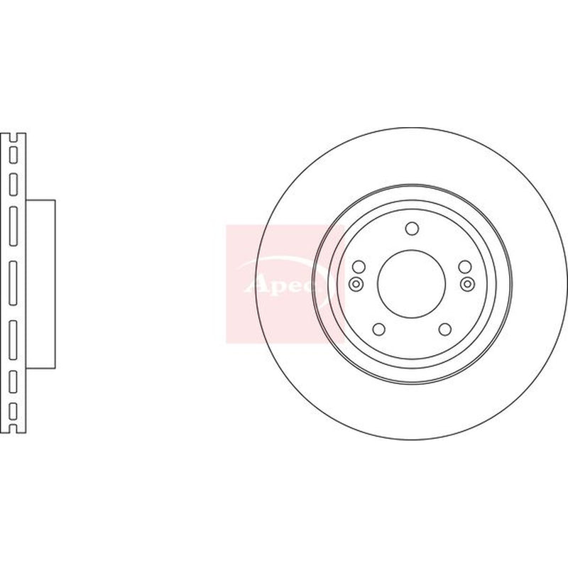 Apec 2 x Vented Front Brake Discs DSK3471
