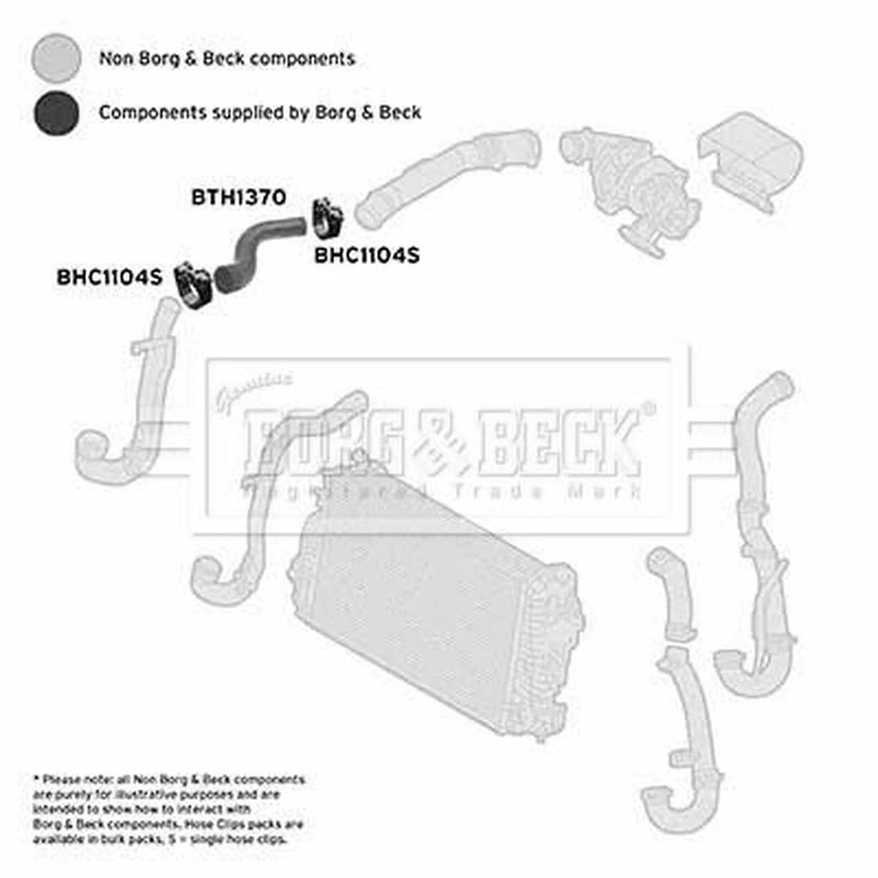 Borg & Beck Intercooler Turbo Charge Air Hose BTH1370