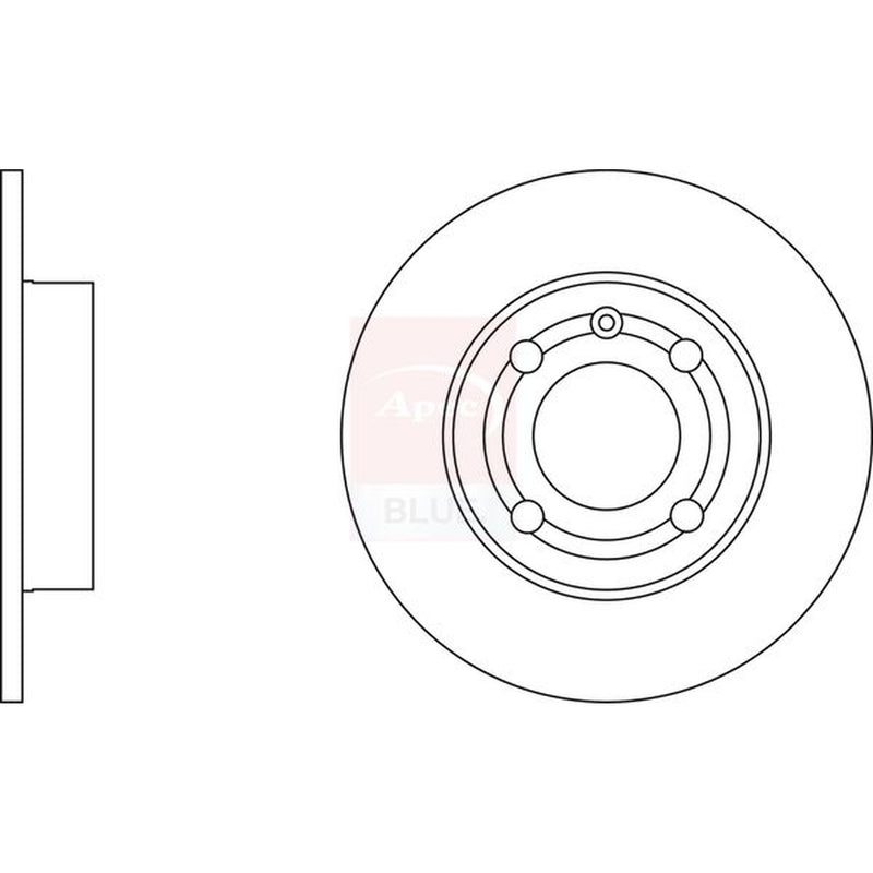 Apec 2 x Solid Rear Brake Discs SDK6245
