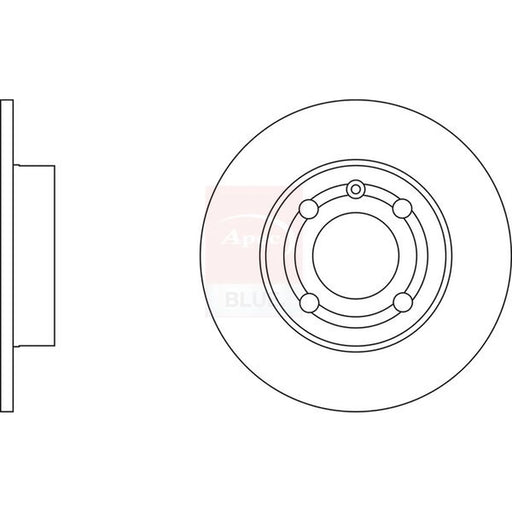 Apec 2 x Solid Rear Brake Discs SDK6245