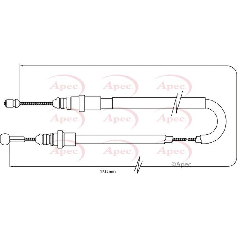 Apec Handbrake Cable Left Rear CAB1478