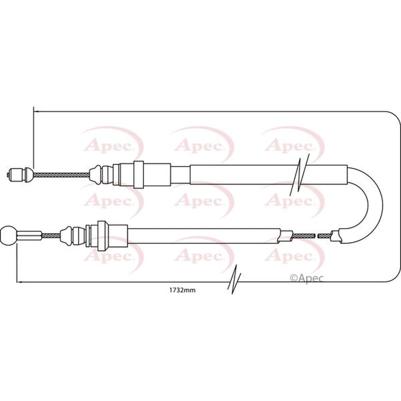 Apec Handbrake Cable Left Rear CAB1478
