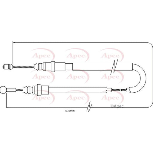 Apec Handbrake Cable Left Rear CAB1478