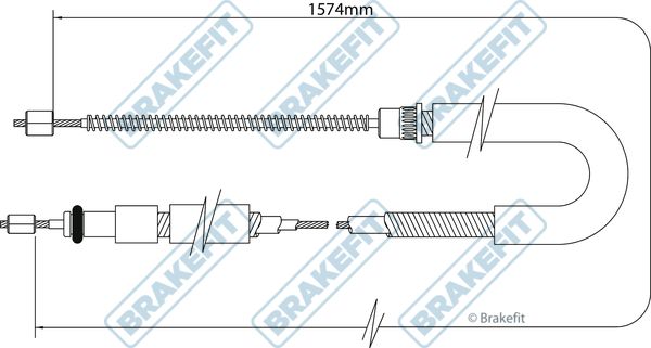 Apec Handbrake Cable Right Rear fits Peugeot 306 1993-2001 1.4 1.8 1.9 2.0
