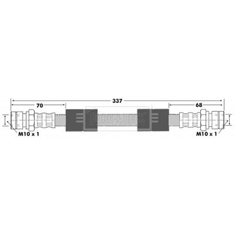 Borg & Beck Brake Hydraulic Hose Line Front Left BBH6420