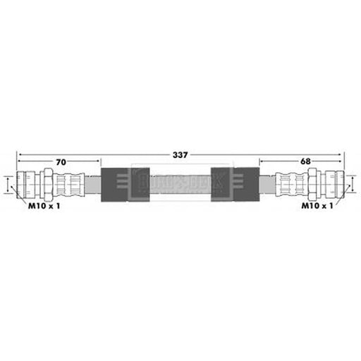 Borg & Beck Brake Hydraulic Hose Line Front Left BBH6420