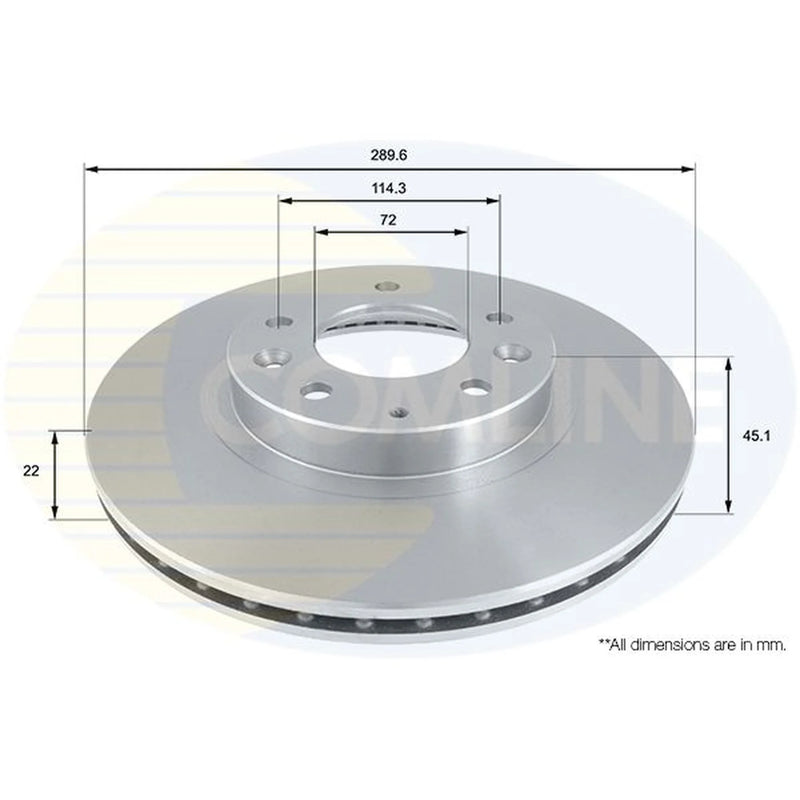 Comline 2 x Internally Vented Front Brake Discs ADC0462V