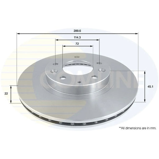 Comline 2 x Internally Vented Front Brake Discs ADC0462V
