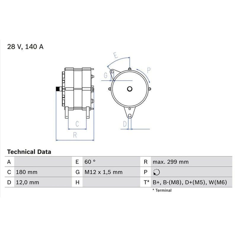 Bosch Car Alternator 12V 0 986 044 060