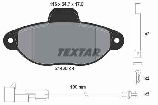 TEXTAR 2143609 Brake Pad Set Front For Bendix System Fits Fiat 500 Ford Ka TEXTAR - Town Parts