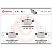 Brembo 4 x Front Brake Pad Set P61127