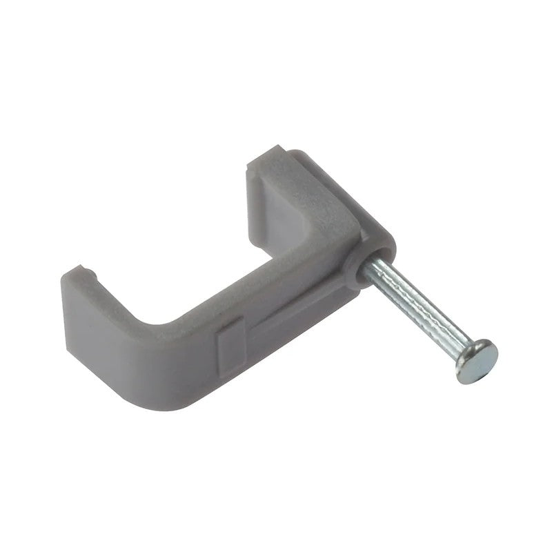 ForgeFix Cable Clip Flat Grey Box 100 1-6mm