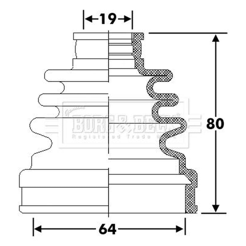 Borg & Beck Drive Shaft Bellow Kit Front Left BCB6272