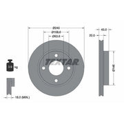 Textar 2 x Vented Front Brake Discs 92051003