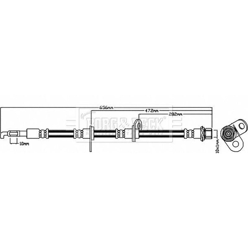 Borg & Beck Brake Hydraulic Hose Line Front Left BBH8063