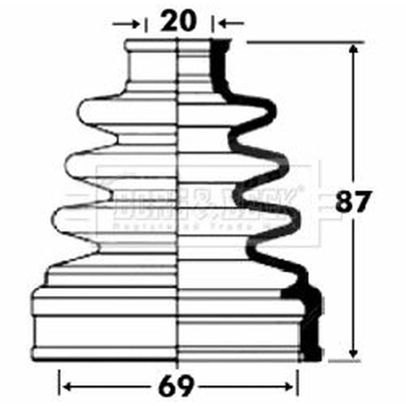 Borg & Beck Drive Shaft Bellow Kit Rear Left BCB2858