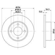 DON 2 x Solid Front Brake Discs PCD13452