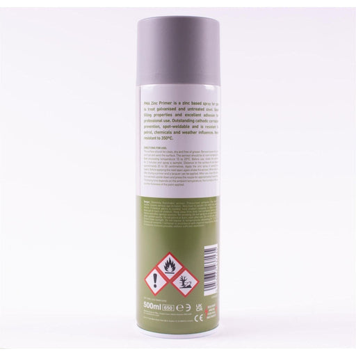 3x AUTOTEK Professional Zinc Primer 500ml Spray Paint High Coverage Autotek  - Town Parts