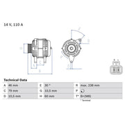 Bosch Car Alternator 12V 0 986 049 500