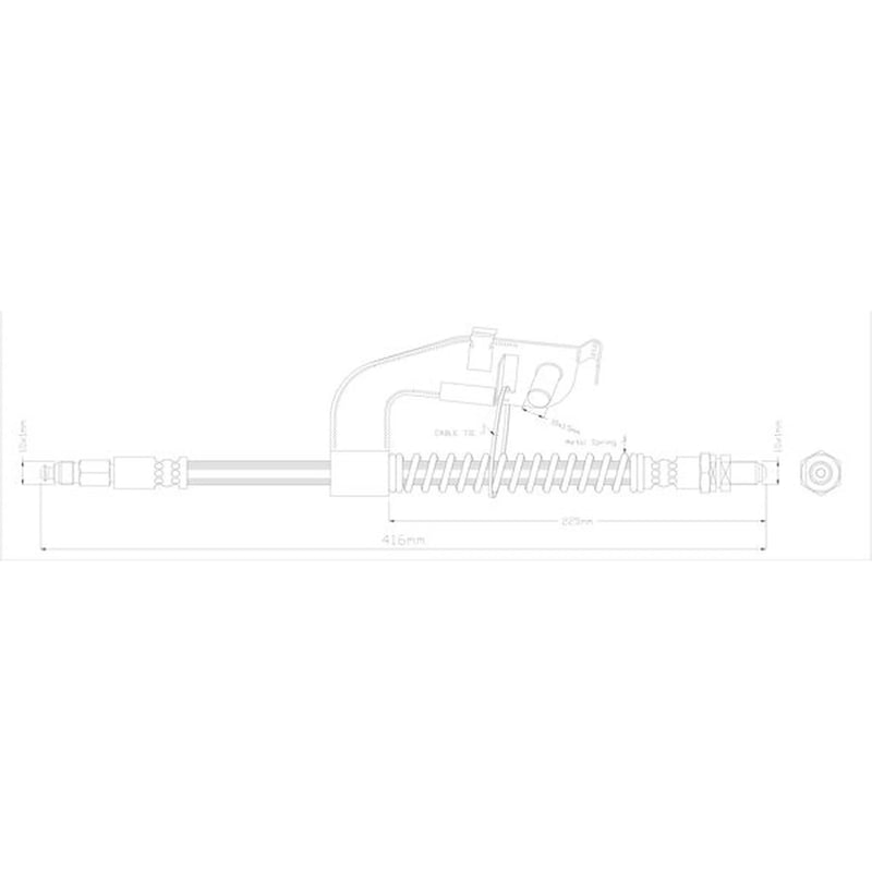 Abtex Brake Hydraulic Hose Line Front Right ABH1043R