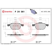 Brembo 4 x Front Brake Pad Set P24061