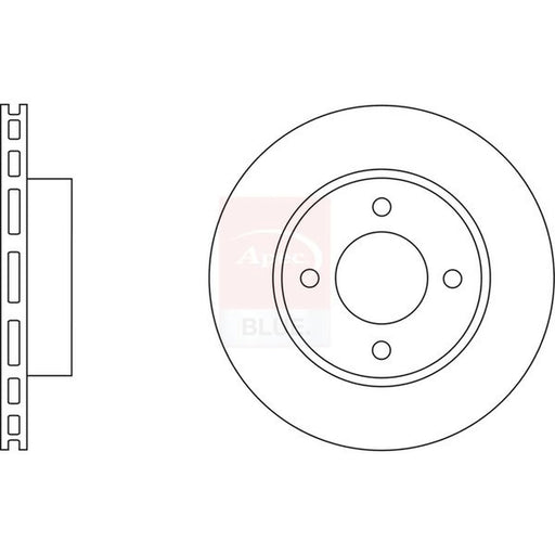 Apec 2 x Vented Front Brake Discs SDK6580