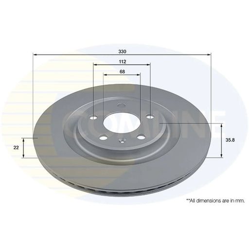 Comline 2 x Rear Brake Discs ADC2907V