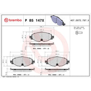 Brembo 4 x Front Brake Pad Set P85147X
