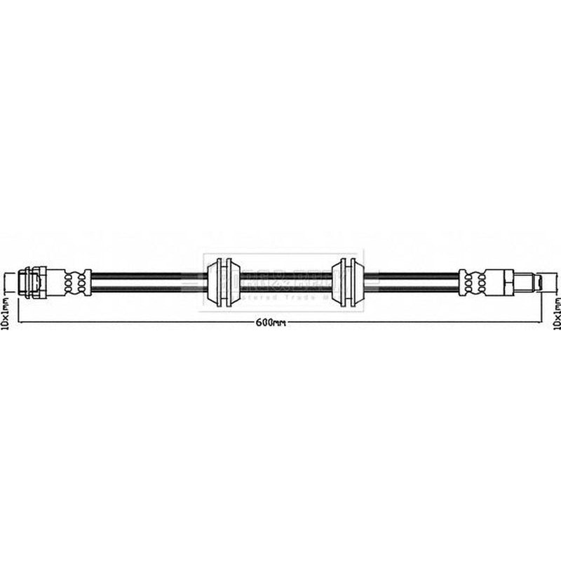 Borg & Beck Brake Hydraulic Hose Line Rear Left BBH8655