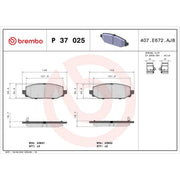 Brembo 4 x Rear Brake Pad Set P37025