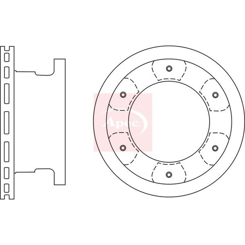 Apec 2 x Vented Rear Brake Discs DSK2743