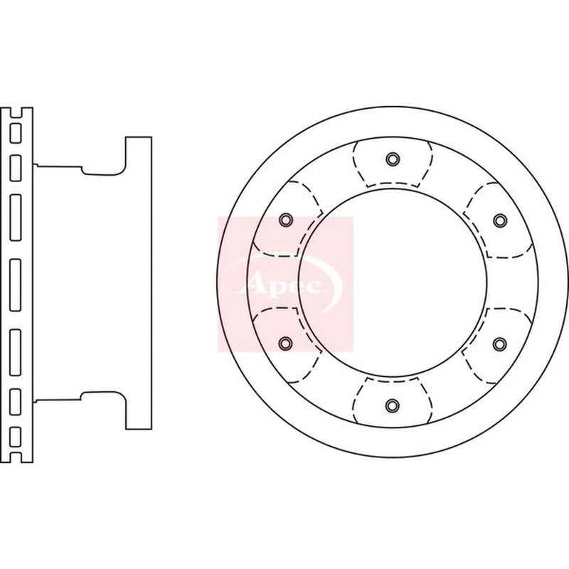 Apec 2 x Vented Rear Brake Discs DSK2743