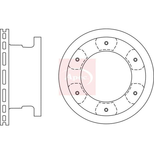 Apec 2 x Vented Rear Brake Discs DSK2743