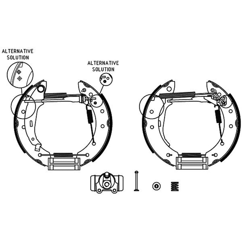 Mintex Brake Shoe Set Axle Kit MSP154