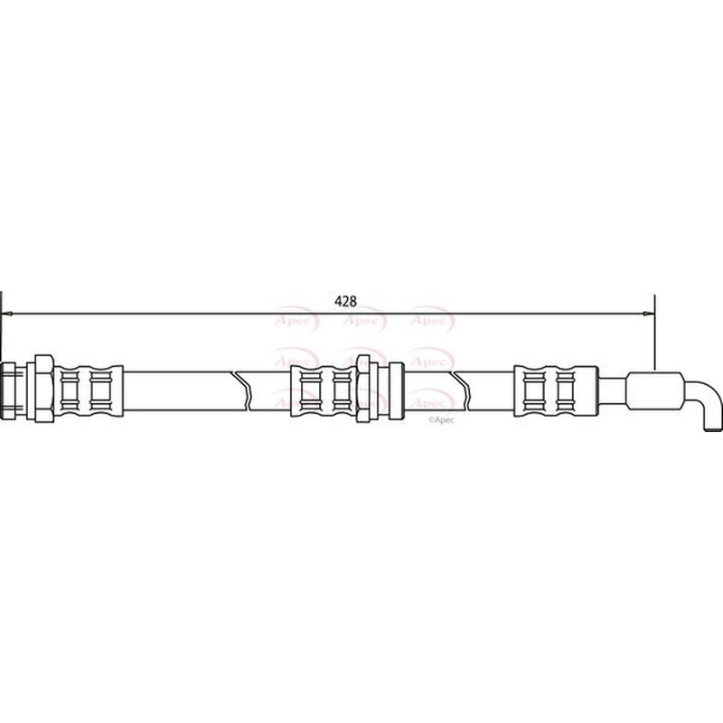 Apec Brake Hydraulic Hose Line Front HOS3036