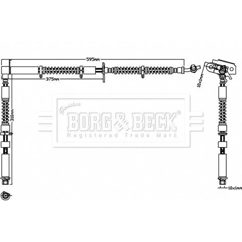 Borg & Beck Brake Hydraulic Hose Line Front BBH8296