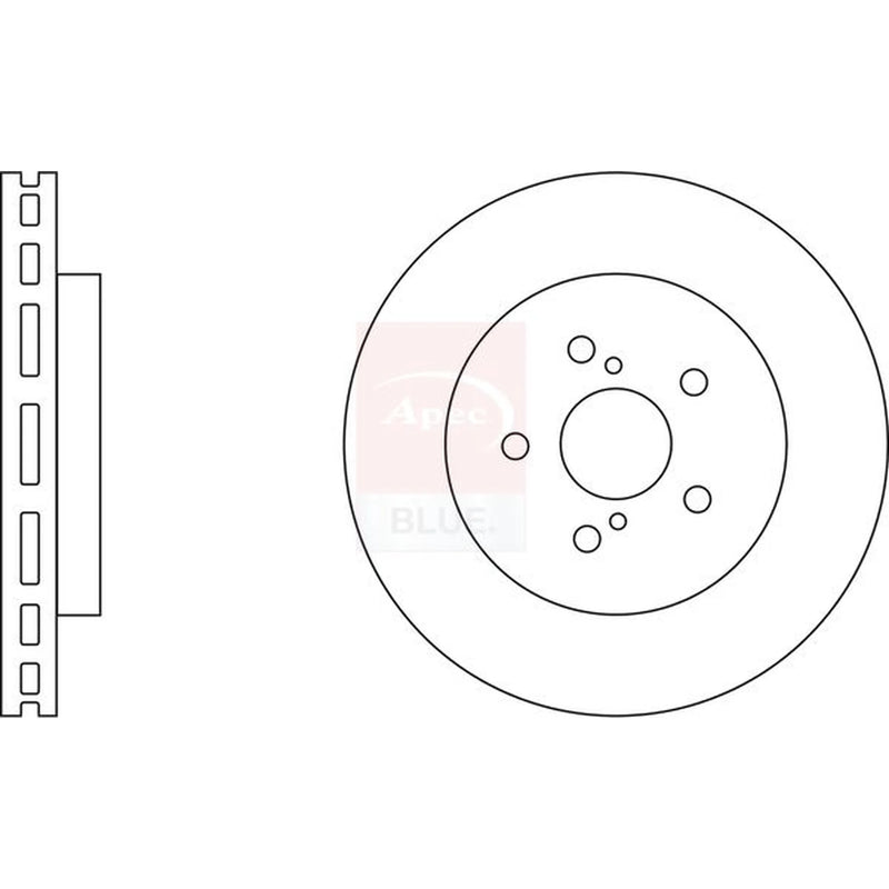 Apec 2 x Vented Front Brake Discs SDK6539