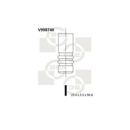 BGA Engine Exhaust Valve 23mm Head V998740