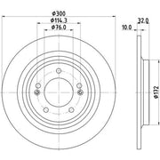 DON 2 x Solid Rear Brake Discs PCD22372