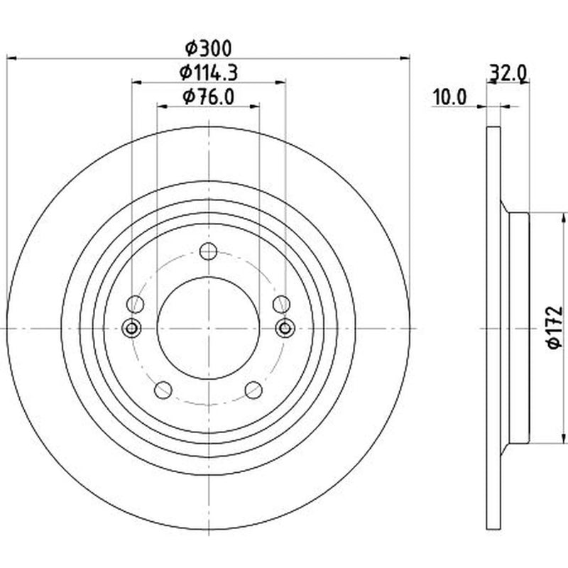 DON 2 x Solid Rear Brake Discs PCD22372