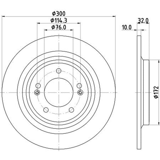 DON 2 x Solid Rear Brake Discs PCD22372