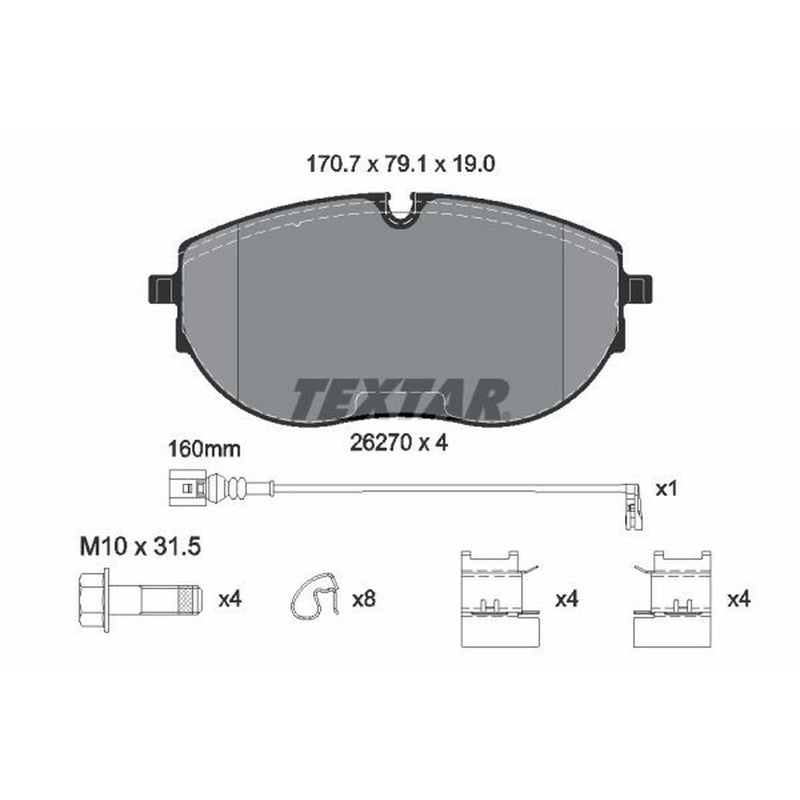 Textar Front Brake Pad Set 2627001