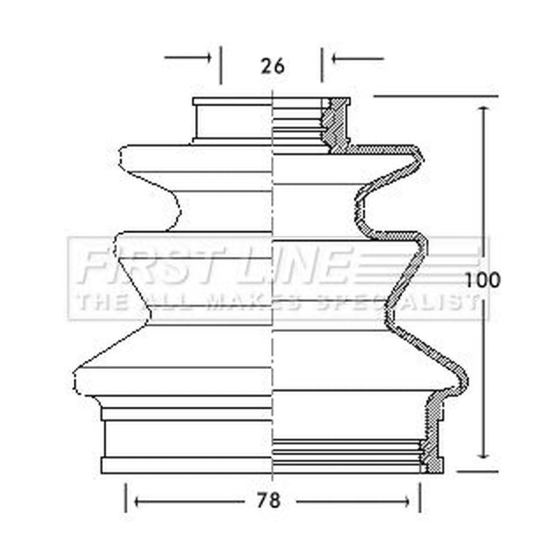 First Line Drive Shaft Bellow Kit Front Left FCB2106