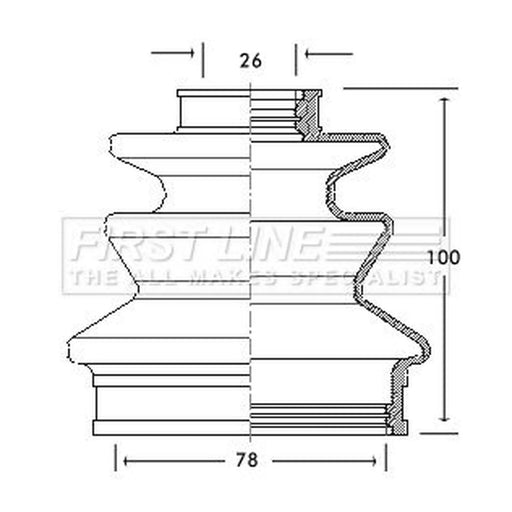 First Line Drive Shaft Bellow Kit Front Left FCB2106