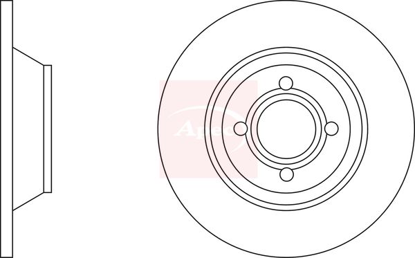 Apec 2 x Brake Disc Set Solid