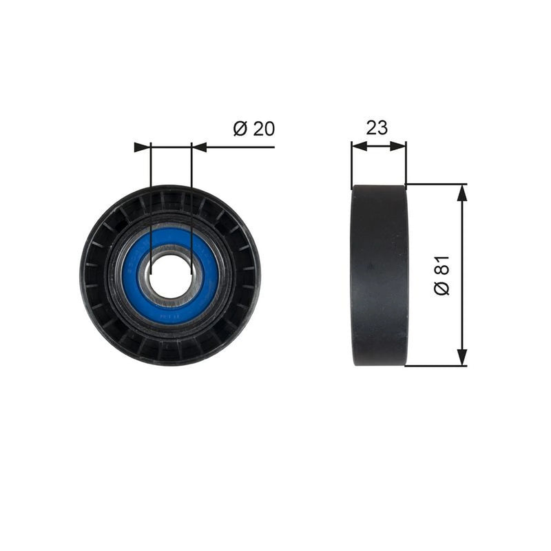 Gates V-Ribbed Belt Deflection/Guide Pulley T36208