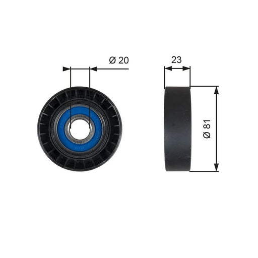 Gates V-Ribbed Belt Deflection/Guide Pulley T36208