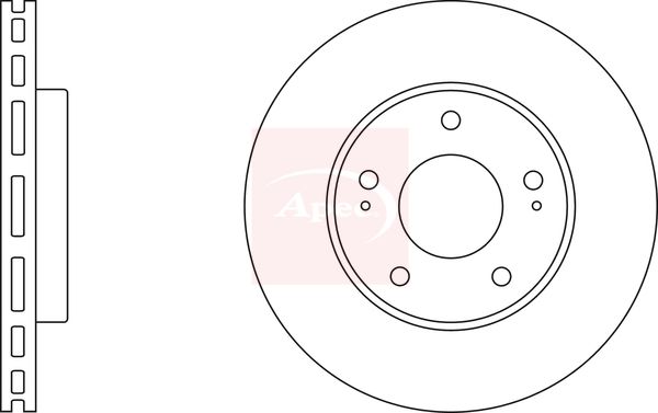 Apec 2 x Brake Disc Set Vented