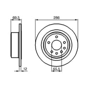 Bosch 2 x Solid Rear Brake Discs 0 986 478 609